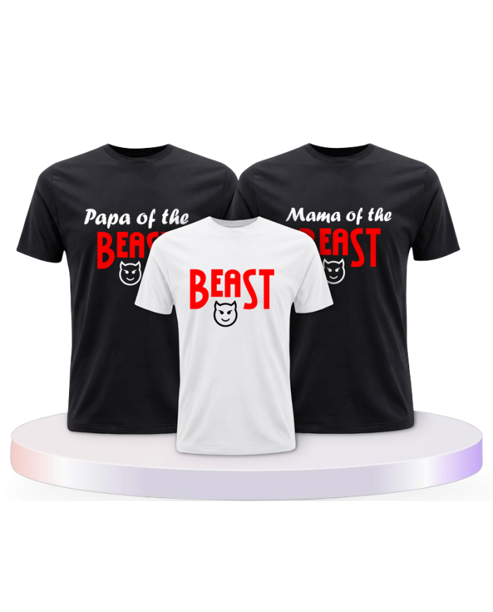 Beast im Familienset T-Shirts | Paarpulli
