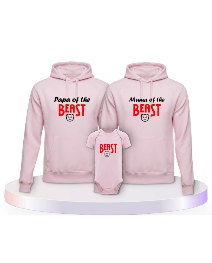 Beast Familienset Hoodies mit Babybody | Paarpulli