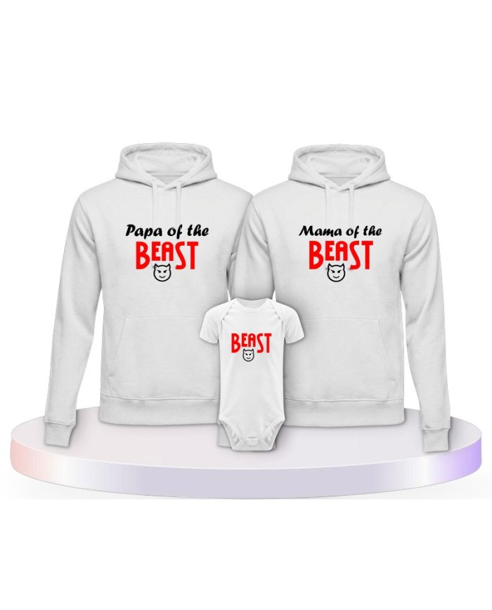 Beast Familienset Hoodies mit Babybody | Paarpulli