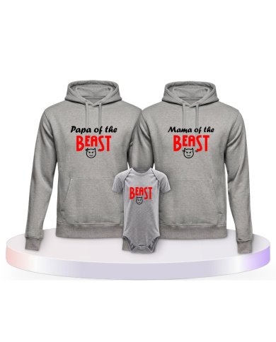 Beast Familienset Hoodies mit Babybody | Paarpulli