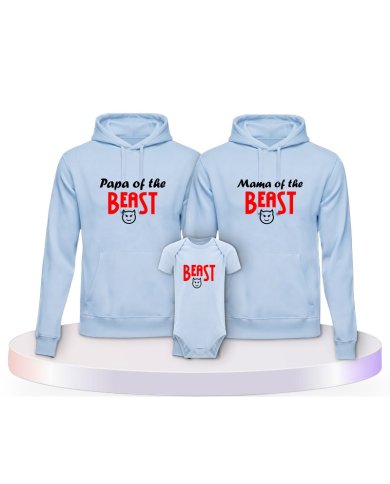 Beast Familienset Hoodies mit Babybody | Paarpulli