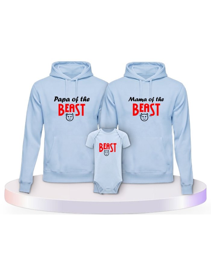 Beast Familienset Hoodies mit Babybody | Paarpulli