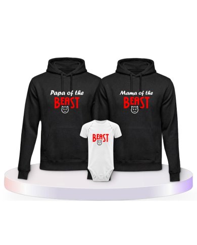 Beast Familienset Hoodies mit Babybody | Paarpulli