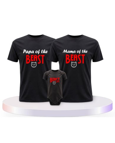 Beast Familienset T-Shirts mit Babybody | Paarpulli