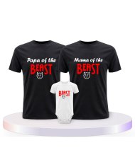 Beast Familienset T-Shirts mit Babybody | Paarpulli