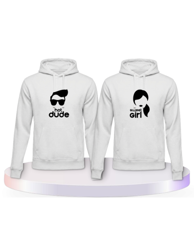 Hot Dude Sweet Girl Pärchen Hoodies | Paarpulli