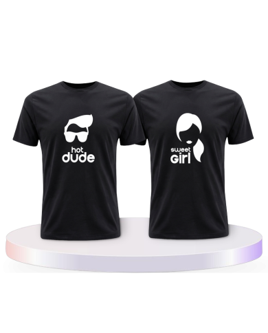 Hot Dude Sweet Girl Shirts Couple T-Shirts kaufen | Paarpulli