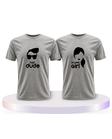 Hot Dude Sweet Girl Shirts Couple T-Shirts kaufen | Paarpulli