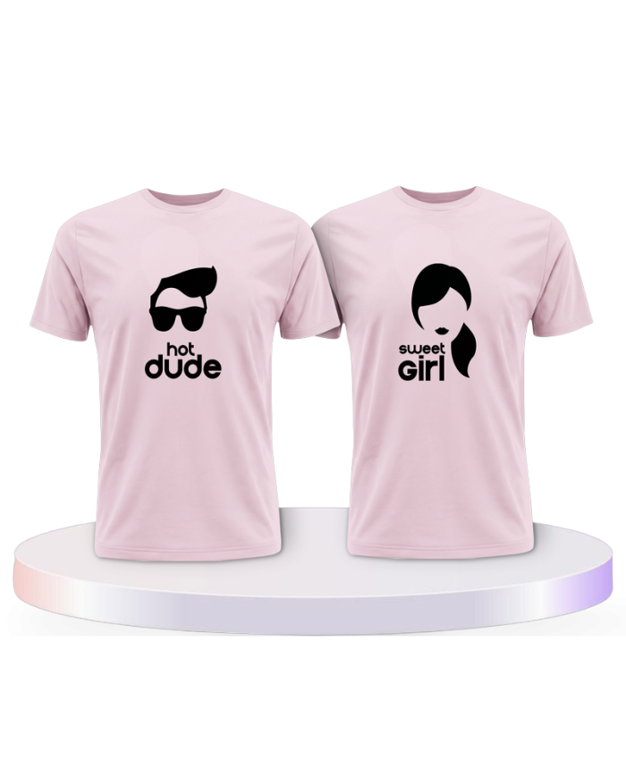 Hot Dude Sweet Girl Shirts Couple T-Shirts kaufen | Paarpulli