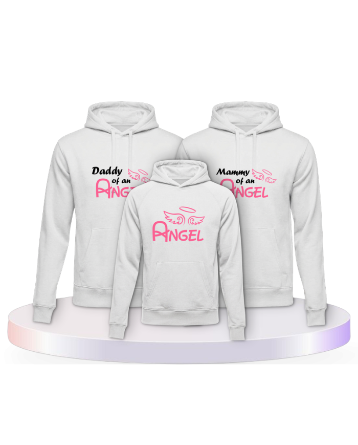 Daddy Angel, Mommy Angel und Angel als Familien Pullover Set
