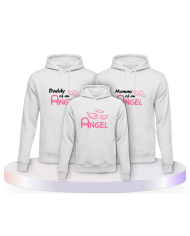 Daddy Angel, Mommy Angel und Angel als Familien Pullover Set