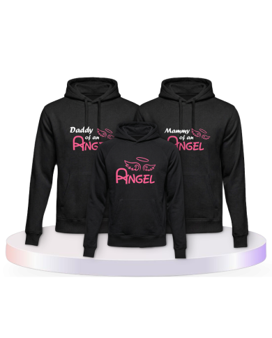 Daddy Angel, Mommy Angel und Angel als Familien Pullover Set