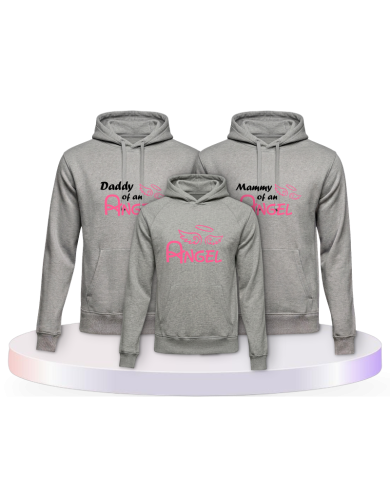 Daddy Angel, Mommy Angel und Angel als Familien Pullover Set