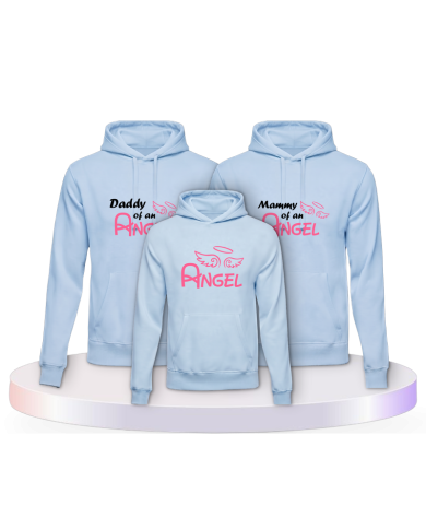 Daddy Angel, Mommy Angel und Angel als Familien Pullover Set