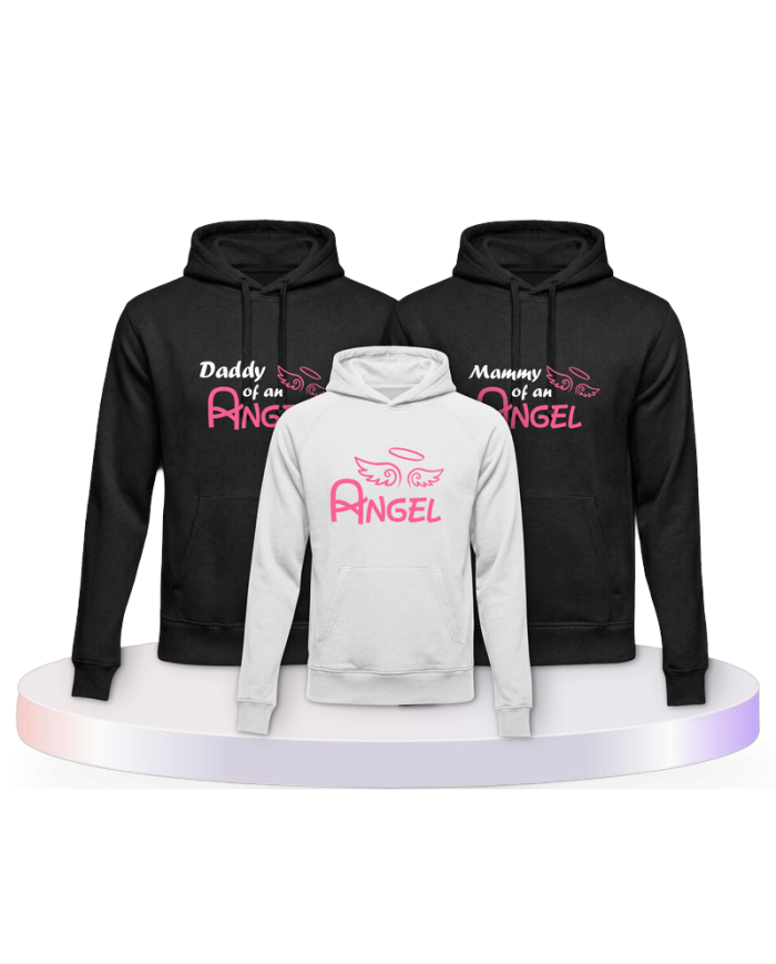 Daddy Angel, Mommy Angel und Angel als Familien Pullover Set