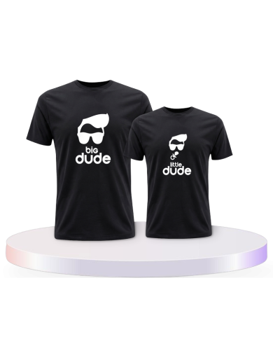 Vater und Sohn Big Dude Little Dude Eltern-Kind T-Shirts | Paarpulli