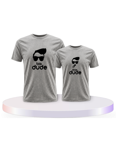 Vater und Sohn Big Dude Little Dude Eltern-Kind T-Shirts | Paarpulli
