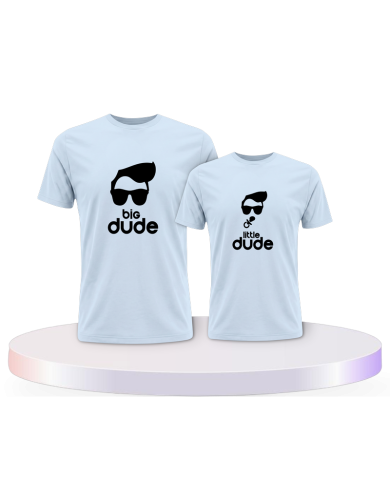 Vater und Sohn Big Dude Little Dude Eltern-Kind T-Shirts | Paarpulli