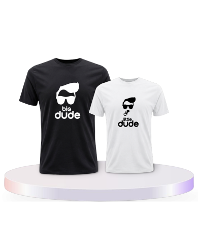 Vater und Sohn Big Dude Little Dude Eltern-Kind T-Shirts | Paarpulli