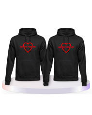 Gemeinsamer Look: Sisters Forever mit Herz Hoodies | Paarpulli