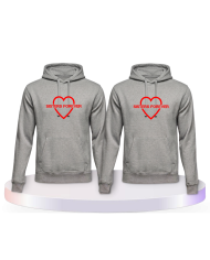 Gemeinsamer Look: Sisters Forever mit Herz Hoodies | Paarpulli