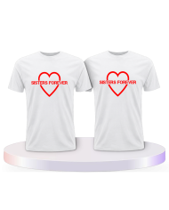 Sisters Forever mit Herz Couple T-Shirts kaufen | Paarpulli