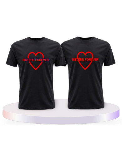 Sisters Forever mit Herz Couple T-Shirts kaufen | Paarpulli