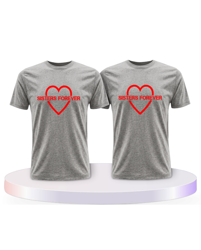 Sisters Forever mit Herz Couple T-Shirts kaufen | Paarpulli