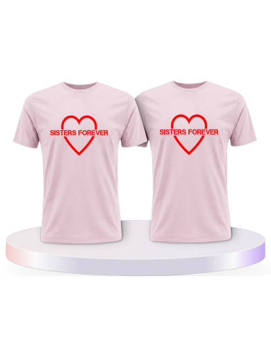 Sisters Forever mit Herz Couple T-Shirts kaufen | Paarpulli
