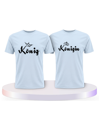 König & Königin mit schwarzer Krone Couple T-Shirts kaufen | Paarpulli