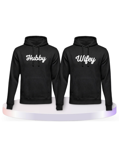 Partnerlook Hoodies mit Hubby und Wifey | Paarpulli