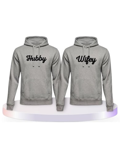 Partnerlook Hoodies mit Hubby und Wifey | Paarpulli