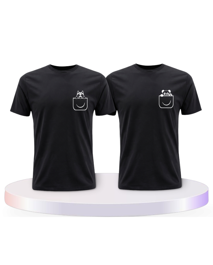 Panda und Wolf Pärchen T-Shirts | Paarpulli