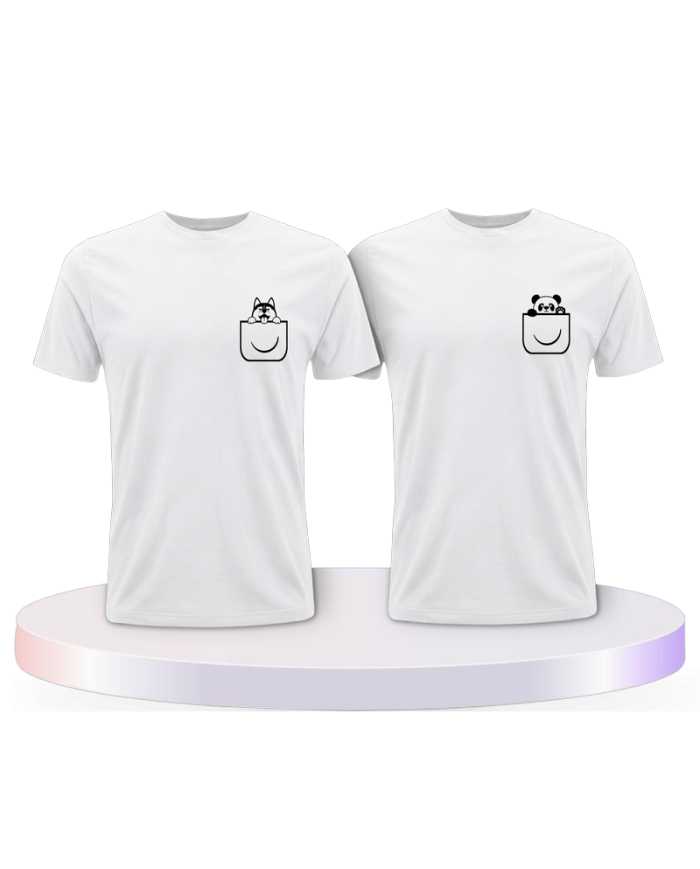 Panda und Wolf Pärchen T-Shirts | Paarpulli