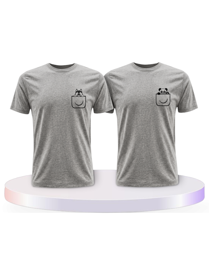 Panda und Wolf Pärchen T-Shirts | Paarpulli