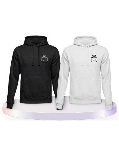 Panda und Wolf Couple Hoodies kaufen | Paarpulli
