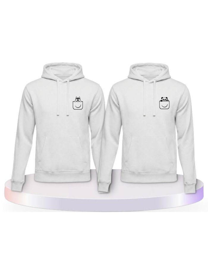 Panda und Wolf Couple Hoodies kaufen | Paarpulli
