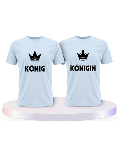König & Königin mit kleinen Kronen Couple T-Shirts kaufen | Paarpulli