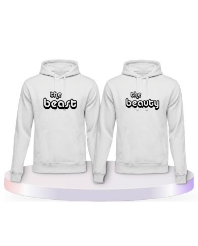 Partnerlook Hoodies mit The Beast und The Beauty | Paarpulli