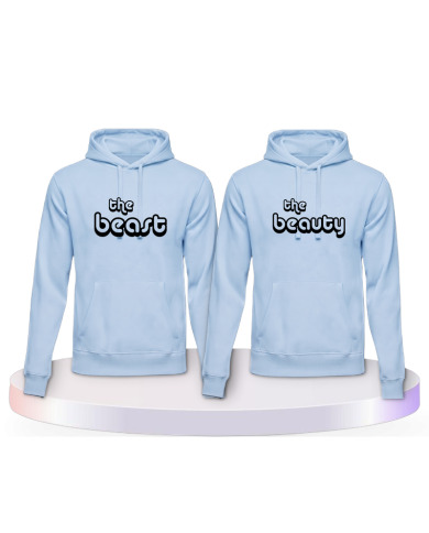 Partnerlook Hoodies mit The Beast und The Beauty | Paarpulli