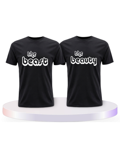 Partnerlook T-Shirts mit The Beast und The Beauty | Paarpulli
