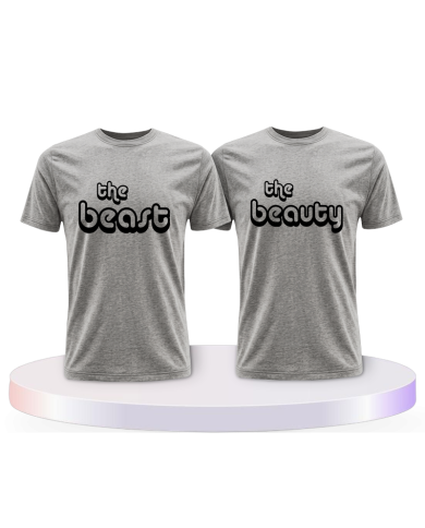 Partnerlook T-Shirts mit The Beast und The Beauty | Paarpulli
