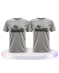 Partnerlook T-Shirts mit The Beast und The Beauty | Paarpulli