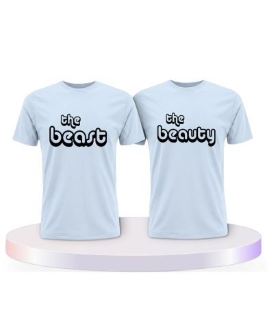 Partnerlook T-Shirts mit The Beast und The Beauty | Paarpulli