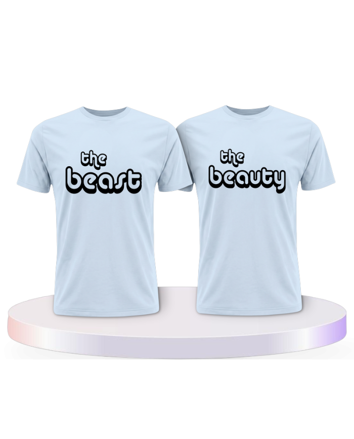 Partnerlook T-Shirts mit The Beast und The Beauty | Paarpulli