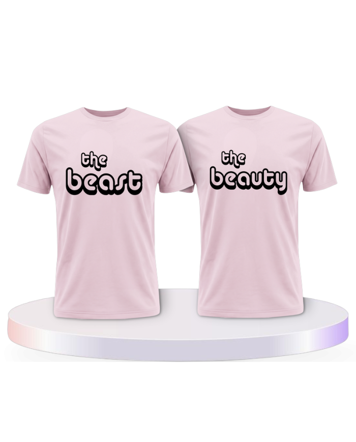 Partnerlook T-Shirts mit The Beast und The Beauty | Paarpulli