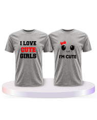 I Love Cute Girls als Couple T-Shirts kaufen | Paarpulli