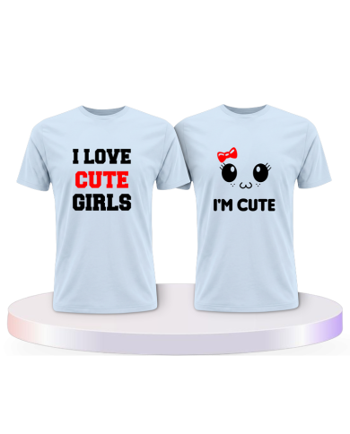 I Love Cute Girls als Couple T-Shirts kaufen | Paarpulli