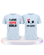 I Love Cute Girls als Couple T-Shirts kaufen | Paarpulli