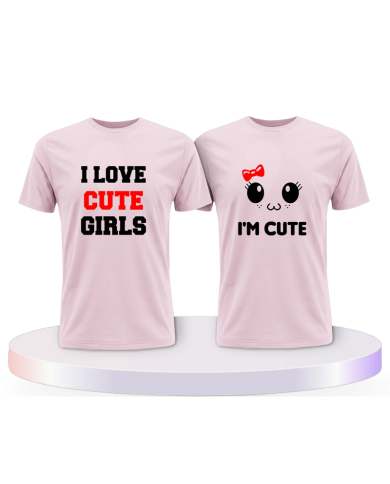 I Love Cute Girls als Couple T-Shirts kaufen | Paarpulli